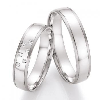 Nowotny-Collection Ruesch Trauringe Weissgold 66/41110-045 + 66/41120-045